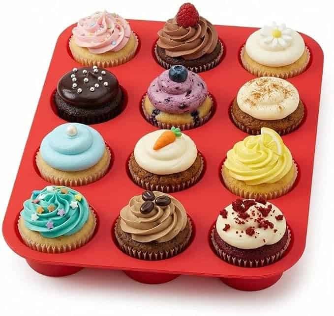 Forma Cupcake Silicone 12 Cavidades Antiaderente muffin cupcake