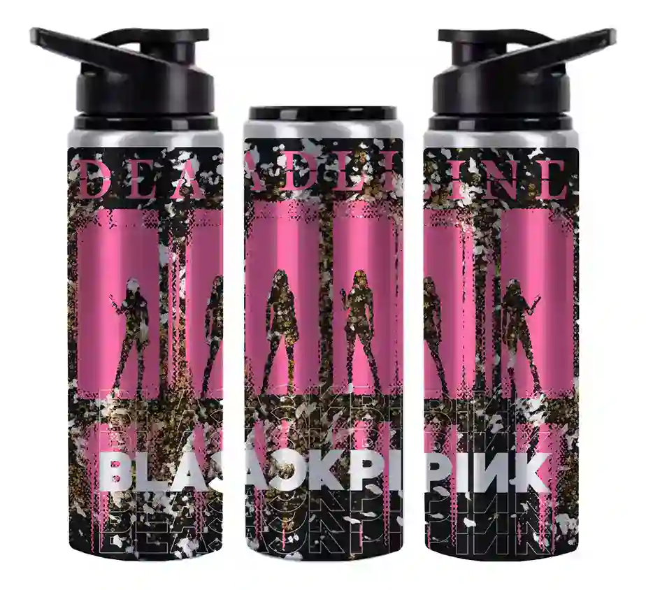Garrafa de Água Prata Brilhante Blackpink Deadline