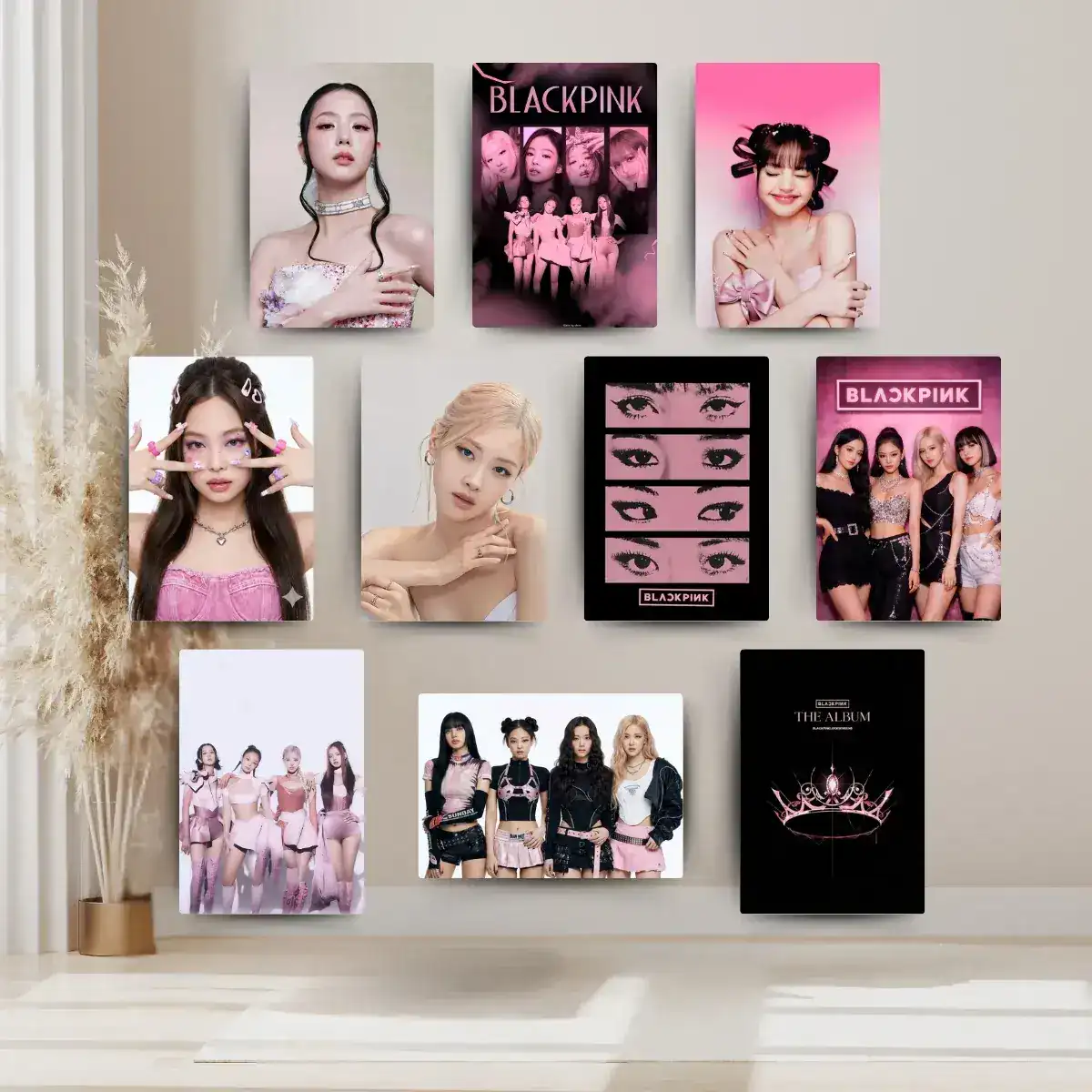Kit Black Pink 10 Mini Quadros Decorativos