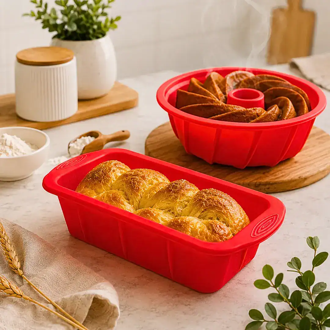 Kit 2 Forma De Silicone Bolo Pudim E Pão silicone premium culinária