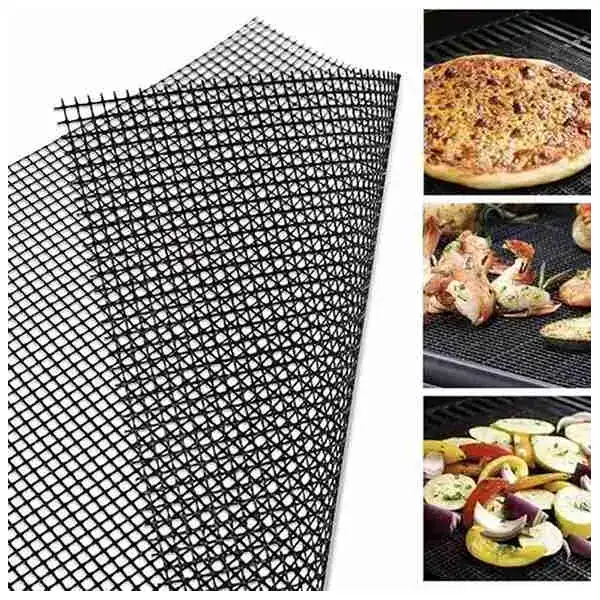 Kit com 2 telas grill antiaderentes de teflon para churrasqueira