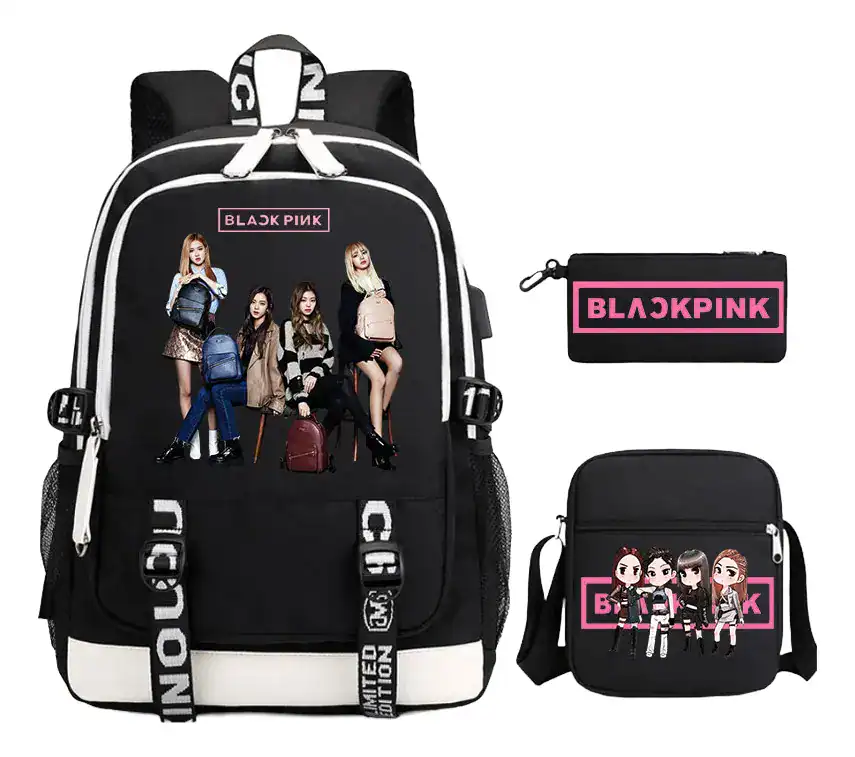 Kit 3 Mochilas Blackpink Lisa Rose Jisoo Jennie
