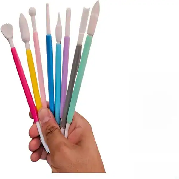 Kit com 8 estecas de dupla ponta para modelagem e artesanato