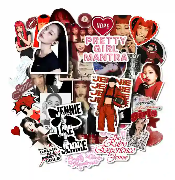 Kit 40 Adesivos Jennie Blackpink