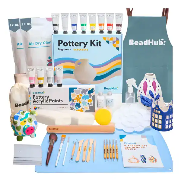 Kit de cerâmica para iniciantes com 2 kg de argila seca ao ar