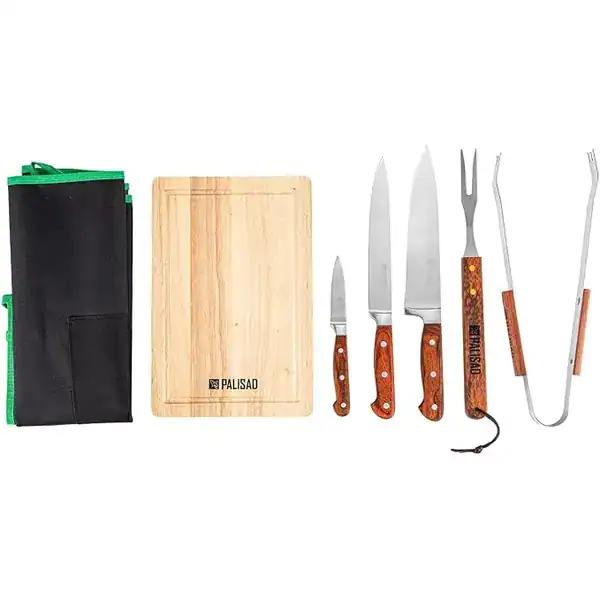 Kit de churrasco inox Palisad com 8 peças e case de transporte