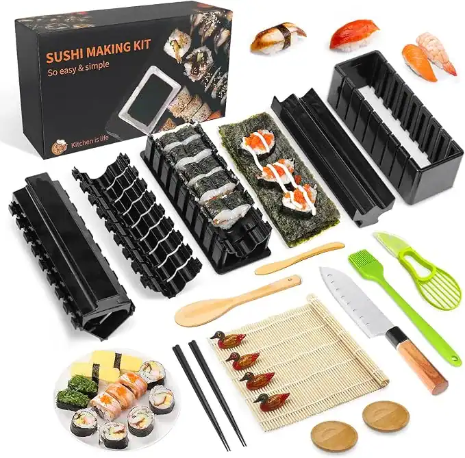 Kit de fabricação de sushi para iniciantes Conjunto de 21 peças