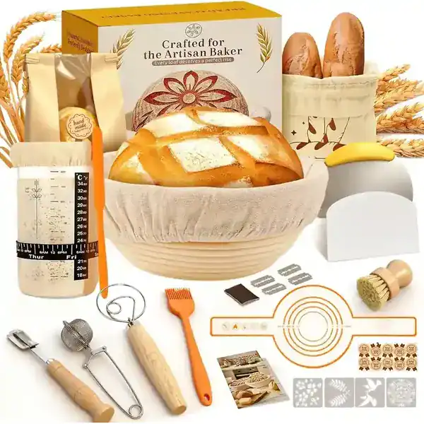 Kit inicial completo de massa fermentada para iniciantes com todos os suprimentos