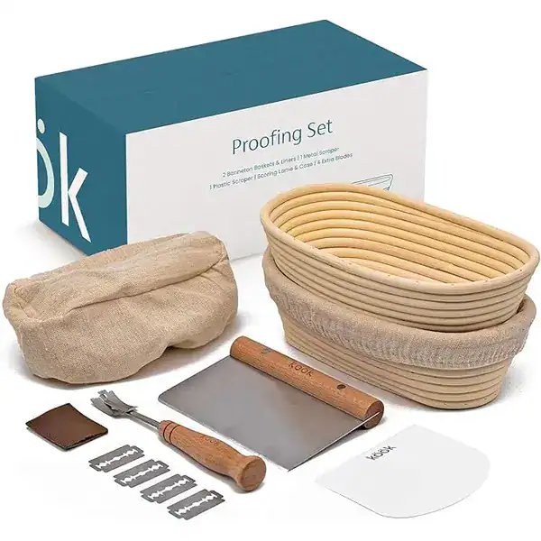 KooK kit para fermentação banneton raspadores plástico pão de fermentação natural