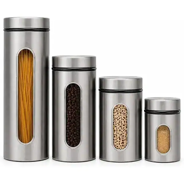 Kit potes herméticos para mantimentos vidro inox tampa rosca organizadores cozinha