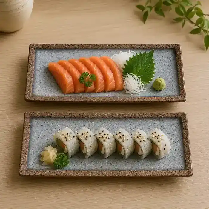 Kit Prato Travessa Melamina Nippon Comida Japonesa Sushi