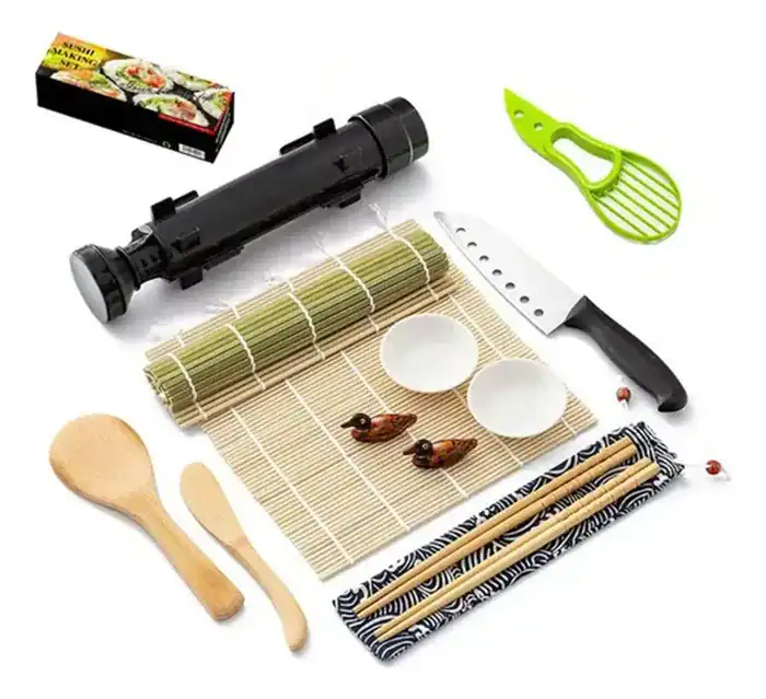 Kit Preparo De Comida Japonesa Sushi Bambu