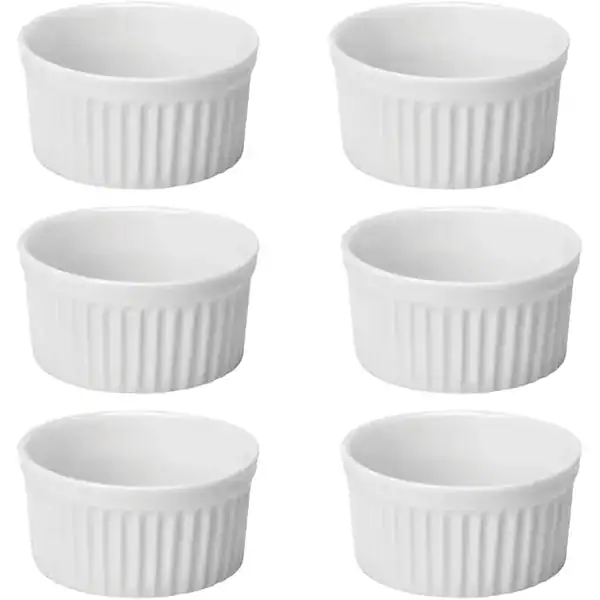 Kit ramequim em porcelana branca premium 4 peças para bruschetta e petiscos