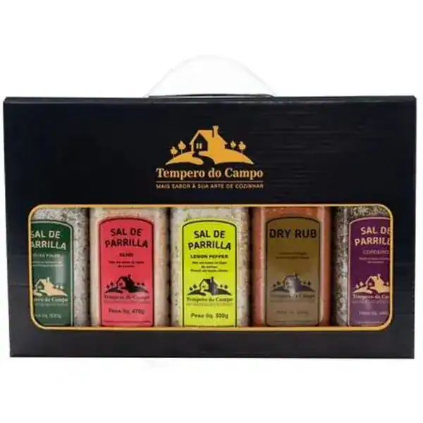 Kit com 5 unidades de sal de parrilla para churrasco