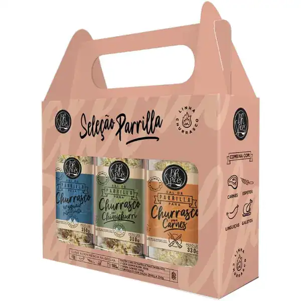 Kit seleção parrilla BR Spices com 980 g e 3 tipos de sal para churrasco
