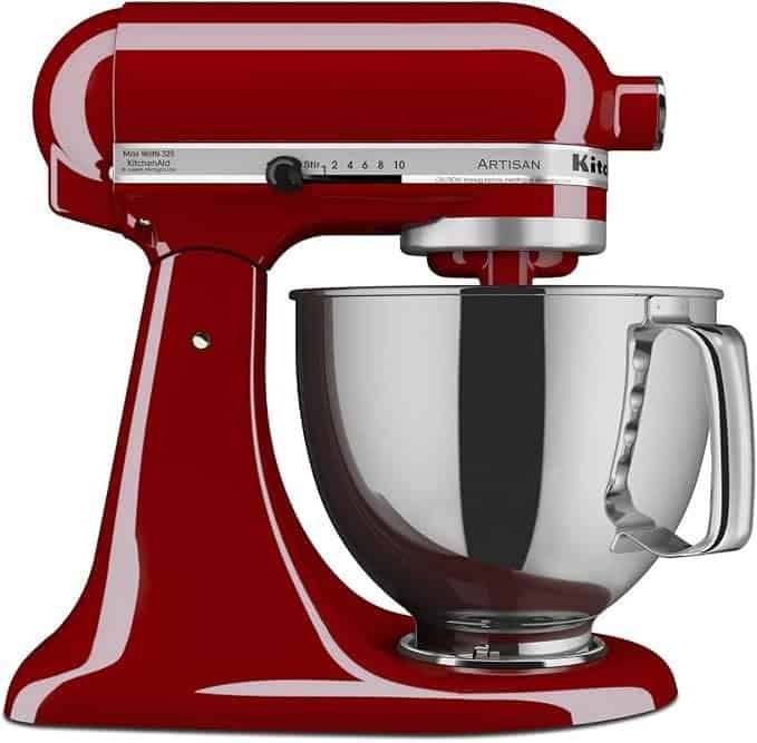 KitchenAid Artisan Stand Mixer batedeira planetária vermelha com bowl de inox