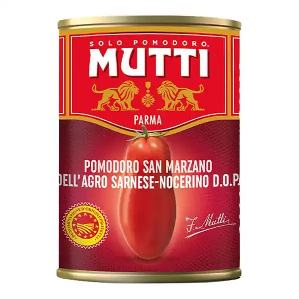 Tomate pelado Mutti San Marzano DOP lata 400g certificado D.O.P.