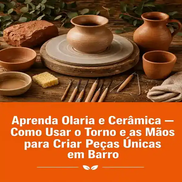 Capa do livro Aprenda Olaria e Cerâmica: como usar o torno e as mãos