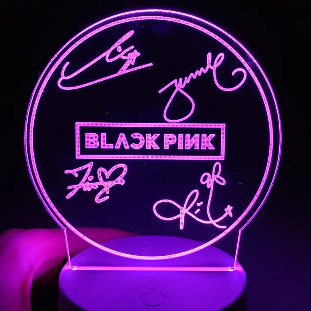 Luminária Blackpink Assinaturas Redonda