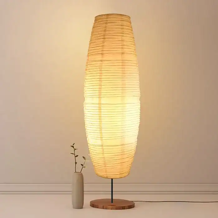 Luminária de chão de papel de arroz simples