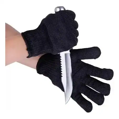 Luva De Kevlar Com Fio Aço Inox Resistente Anti Cortes