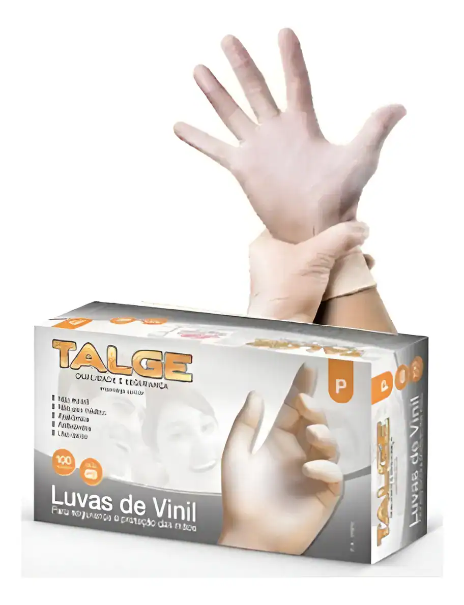 Luva Descartável De Vinil Sem Pó Antialérgica Culinária profissional