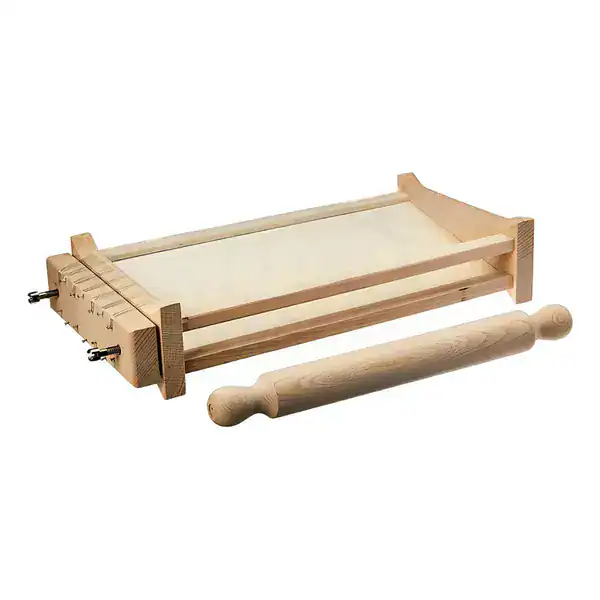 Chitarra italiana Verve Culture com rolo e arames de aço para massa quadrada