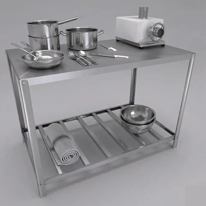 Mesa Inox Profissional Para Restaurante E Cozinha antibacteriana