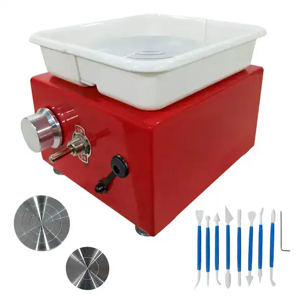Mini torno elétrico giratório bivolt para cerâmica e pintura