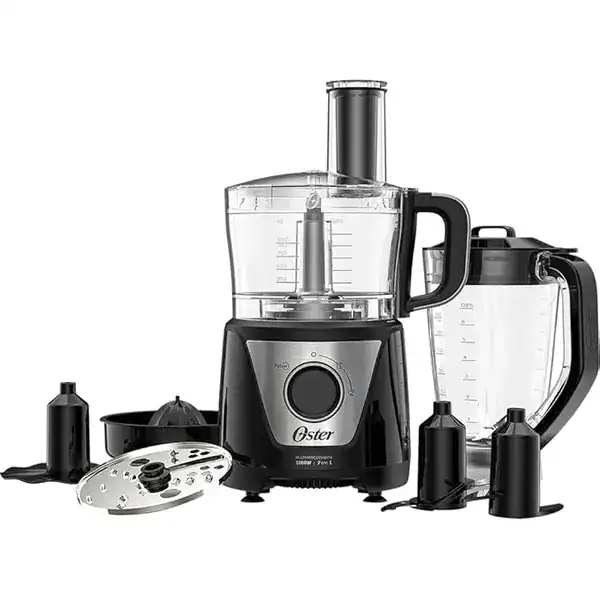 Processador Oster 7 em 1 com tigela 2,1L e liquidificador integrado