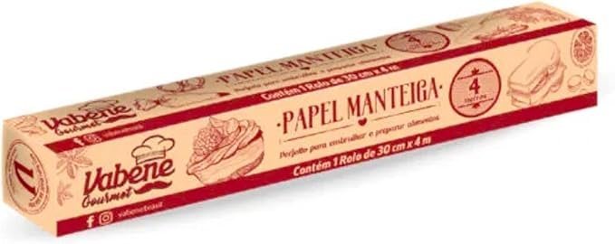 PAPEL MANTEIGA GOURMET 30CMX4M VABENE confeitaria antiaderente