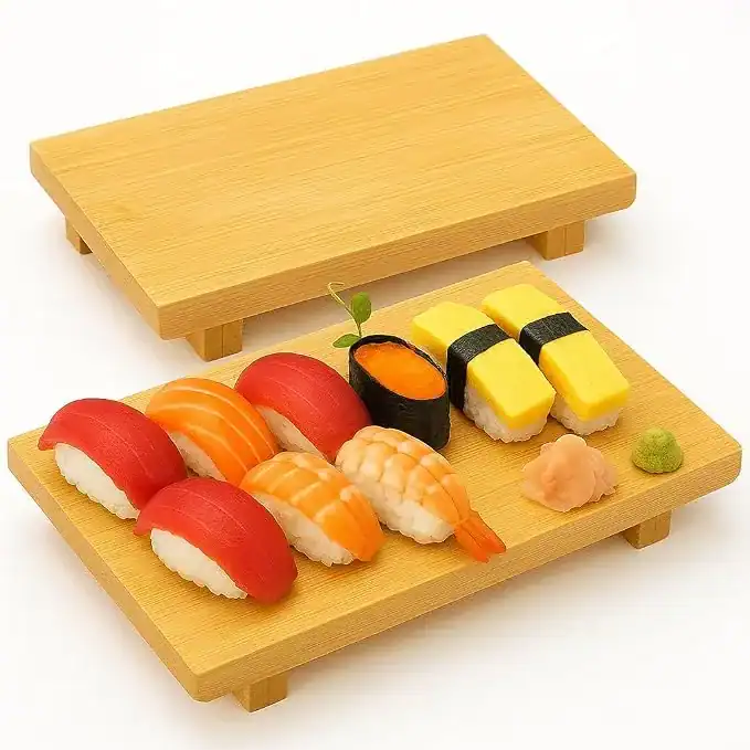 Prato de sushi de bambu estilo japonês