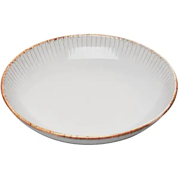 LYOR prato para massa de cerâmica Linear cinza 23cm fundo para massas servir
