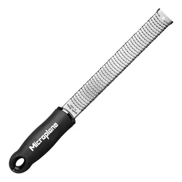 Ralador Microplane Classic Zester preto com lâmina de aço inox
