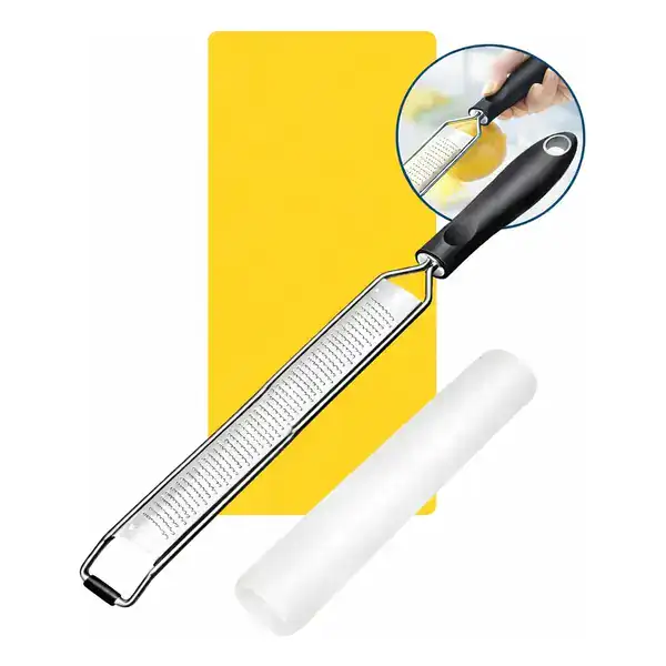 Ralador Zester de inox com 2 faces diferentes grossa e fina para queijos