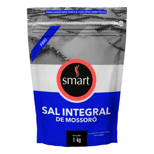 Sal Mossoró Fino Smart sal marinho fino refinado embalagem 1kg