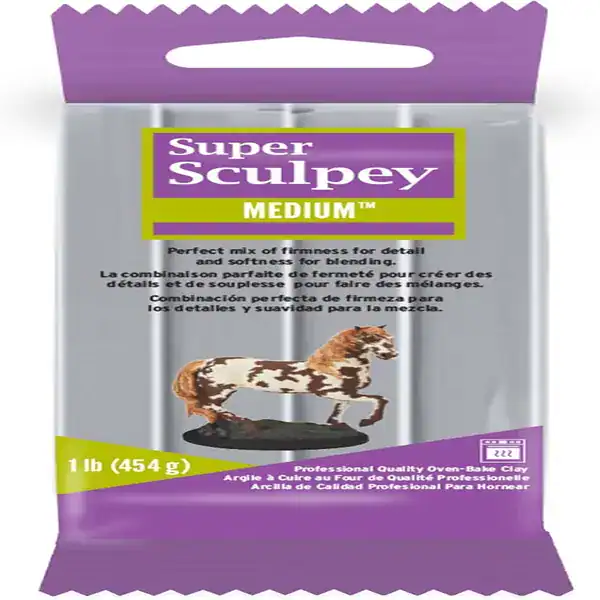 Embalagem de massa Super Sculpey Premium na cor cinza médio