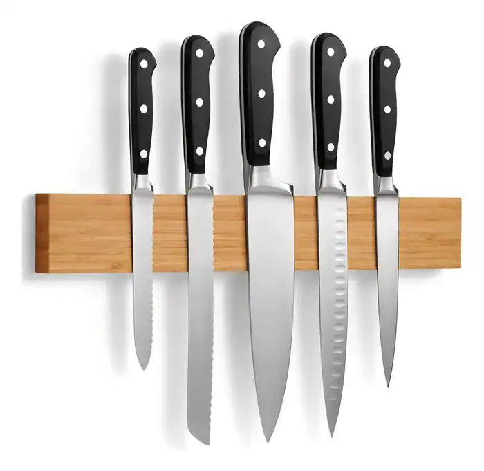 Suporte Barra Magnética Facas Ferramentas Chaves 40 Cm Bambu