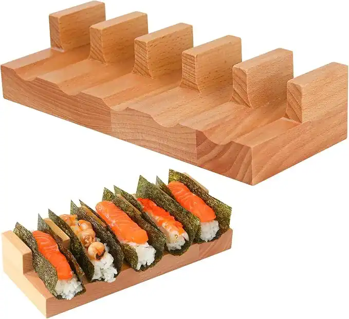 Suporte para fabricante de sushi de madeira temaki