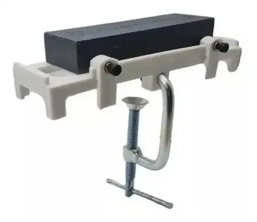 Suporte Para Pedra De Afiar E Amolar + Pedra 109 Carborundum