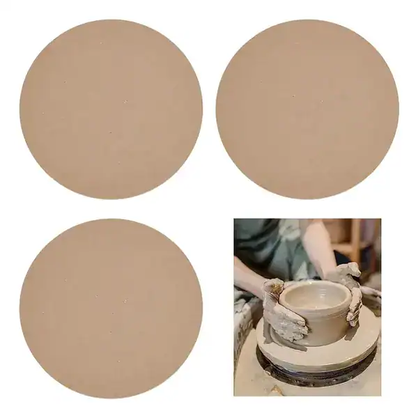 Tábuas redondas de madeira MDF usadas como placa de secagem de argila