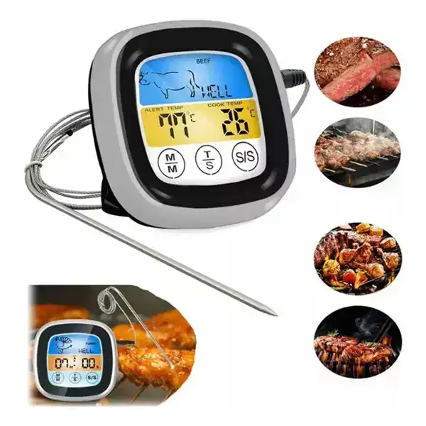 Termômetro digital de cozinha com sonda para churrasco