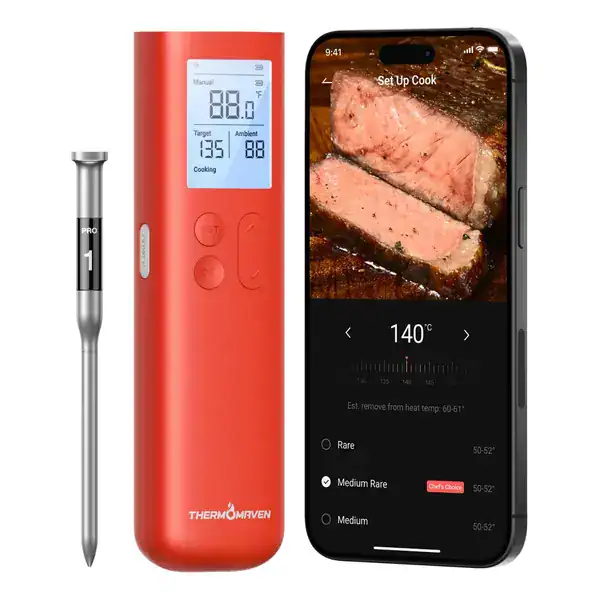 Termômetro inteligente ThermoMaven sem fio para carne com aplicativo