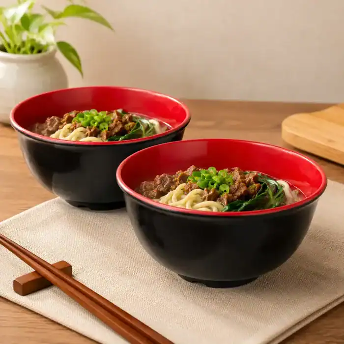 Tigelas Japonês 850ml Preta Vermelha Bowl 15cm Ramen Sopa