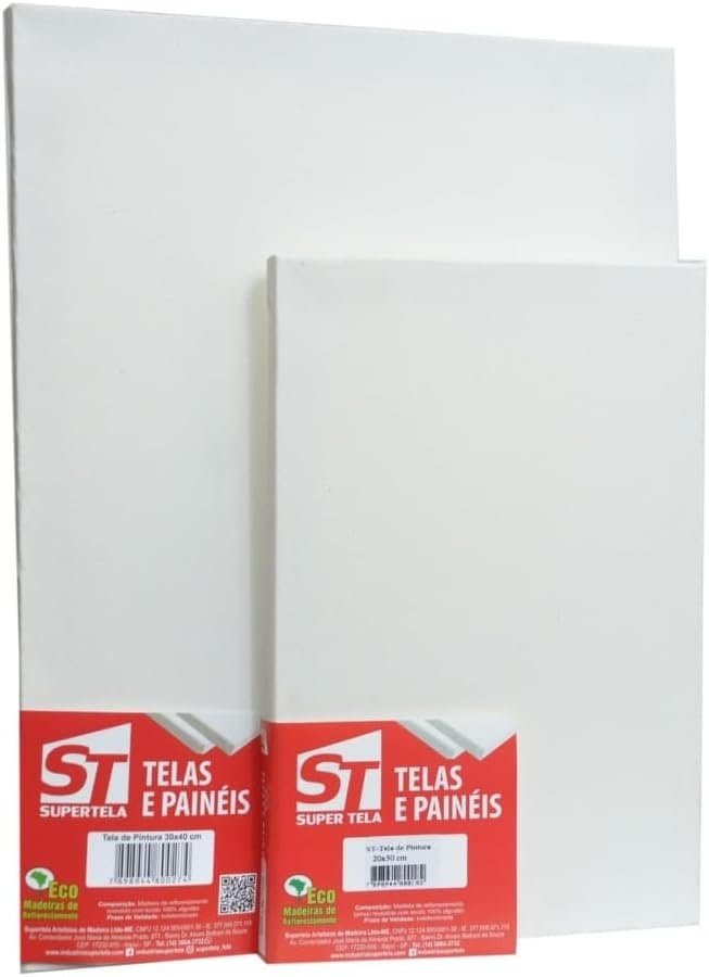 Conjunto de telas para pintura no formato 15x20 centímetros