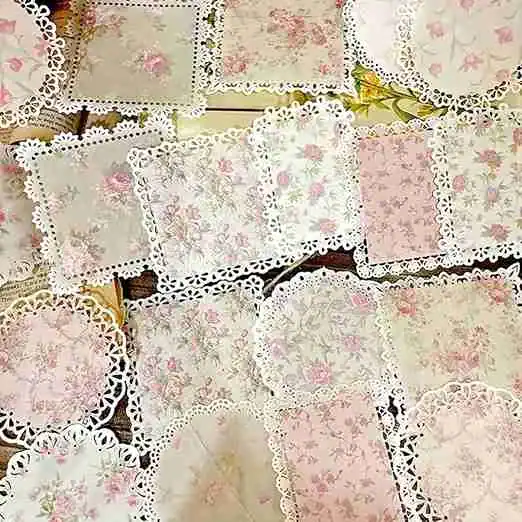 Adesivos de scrapbook florais, adesivos de renda de flores vintage