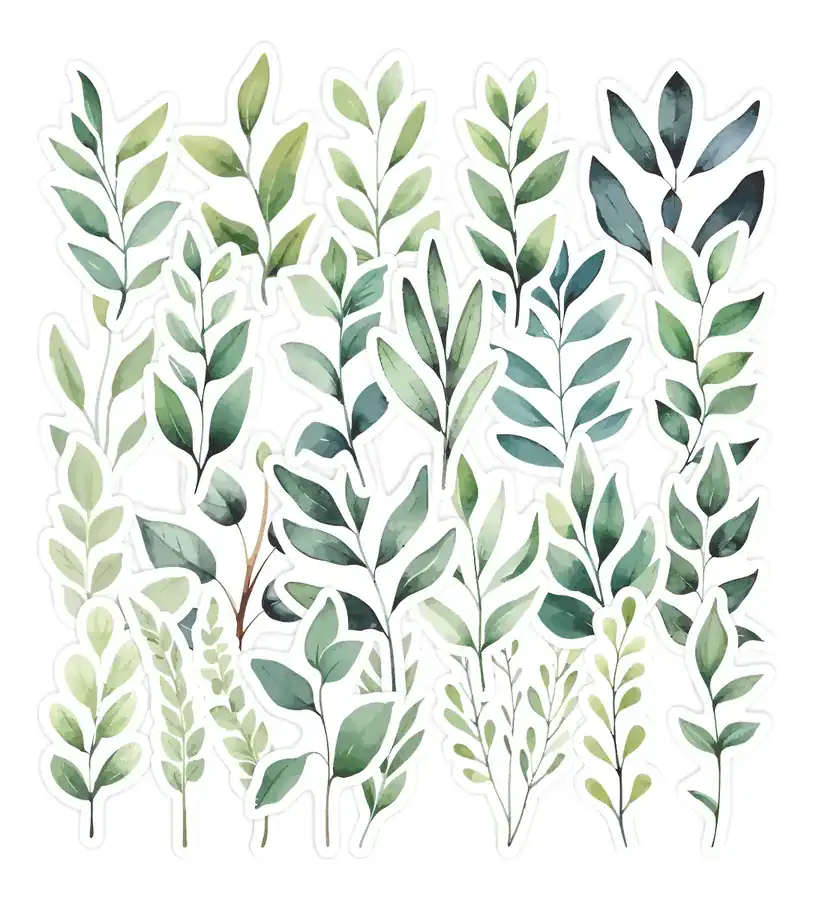 Adesivos Folhas Para Scrapbook