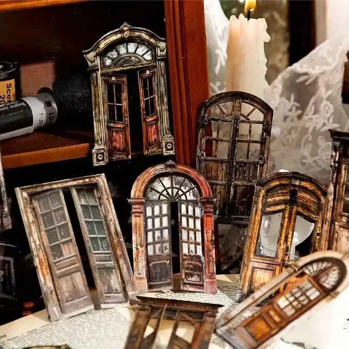 Adesivos vintage para scrapbook, portas e janelas