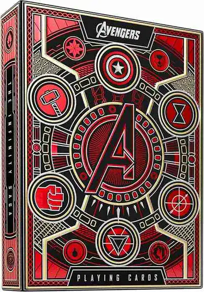 Avengers Red Edition Premium Playing Cards — The Infinity Saga — presente dos Vingadores