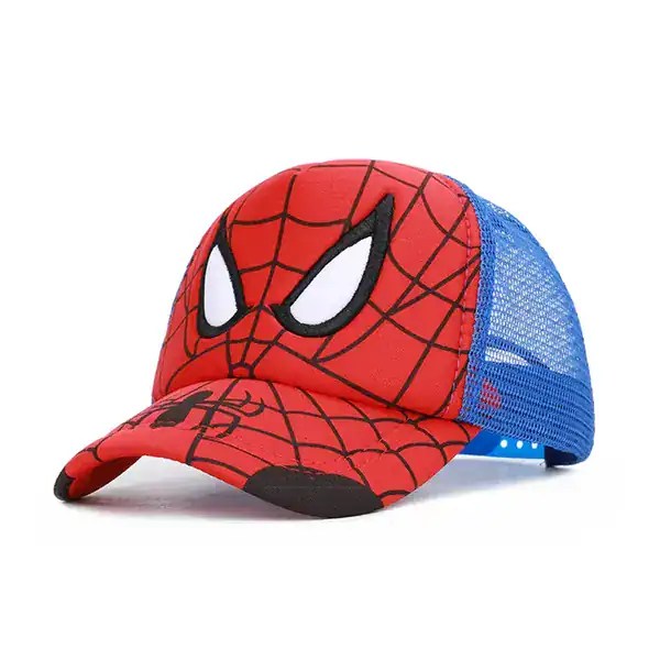 Boné Infantil Homem-Aranha Bordado Aba Curva Azul